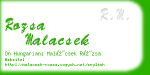 rozsa malacsek business card